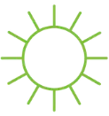 Sun green icon