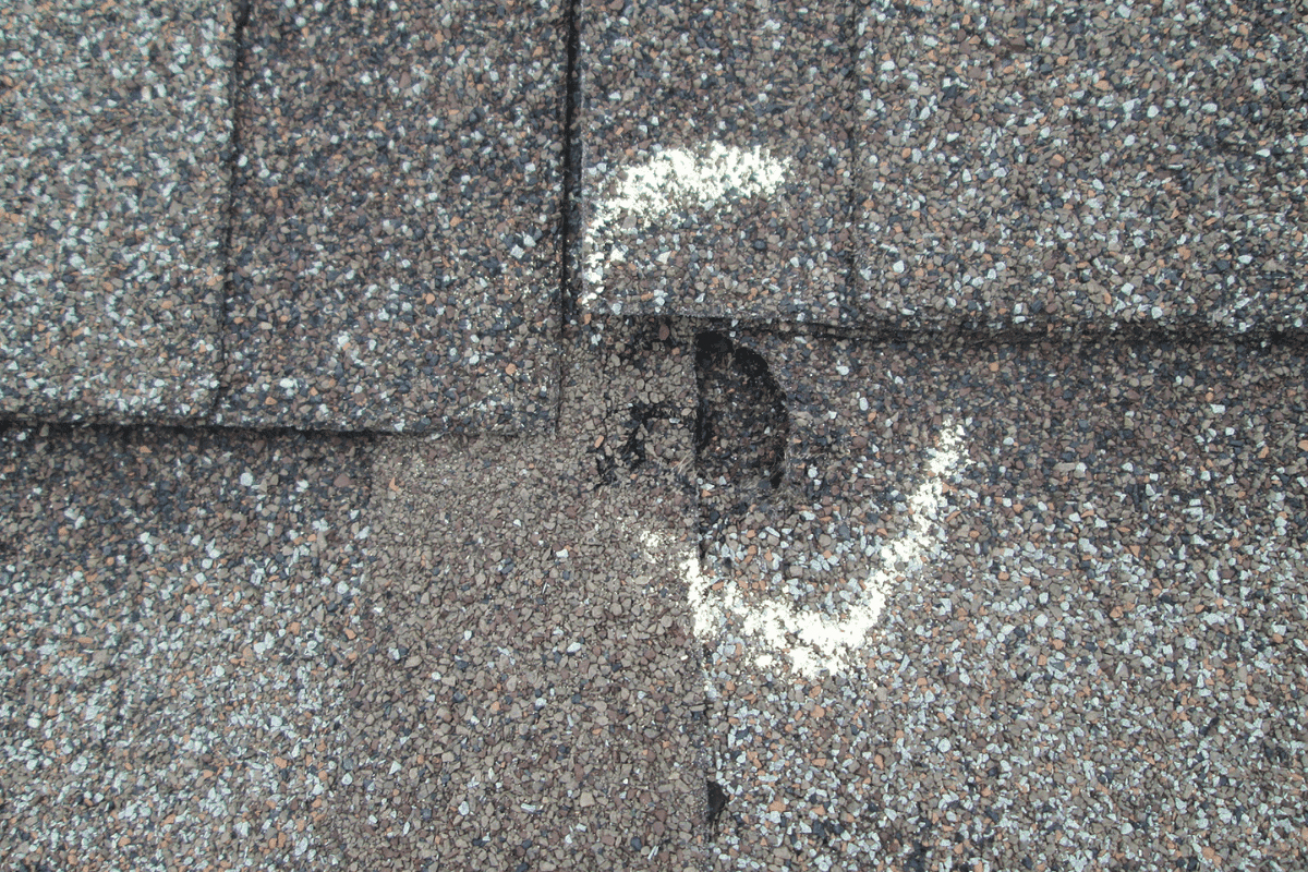 Asphalt Shingle Roof Damaged From Hail